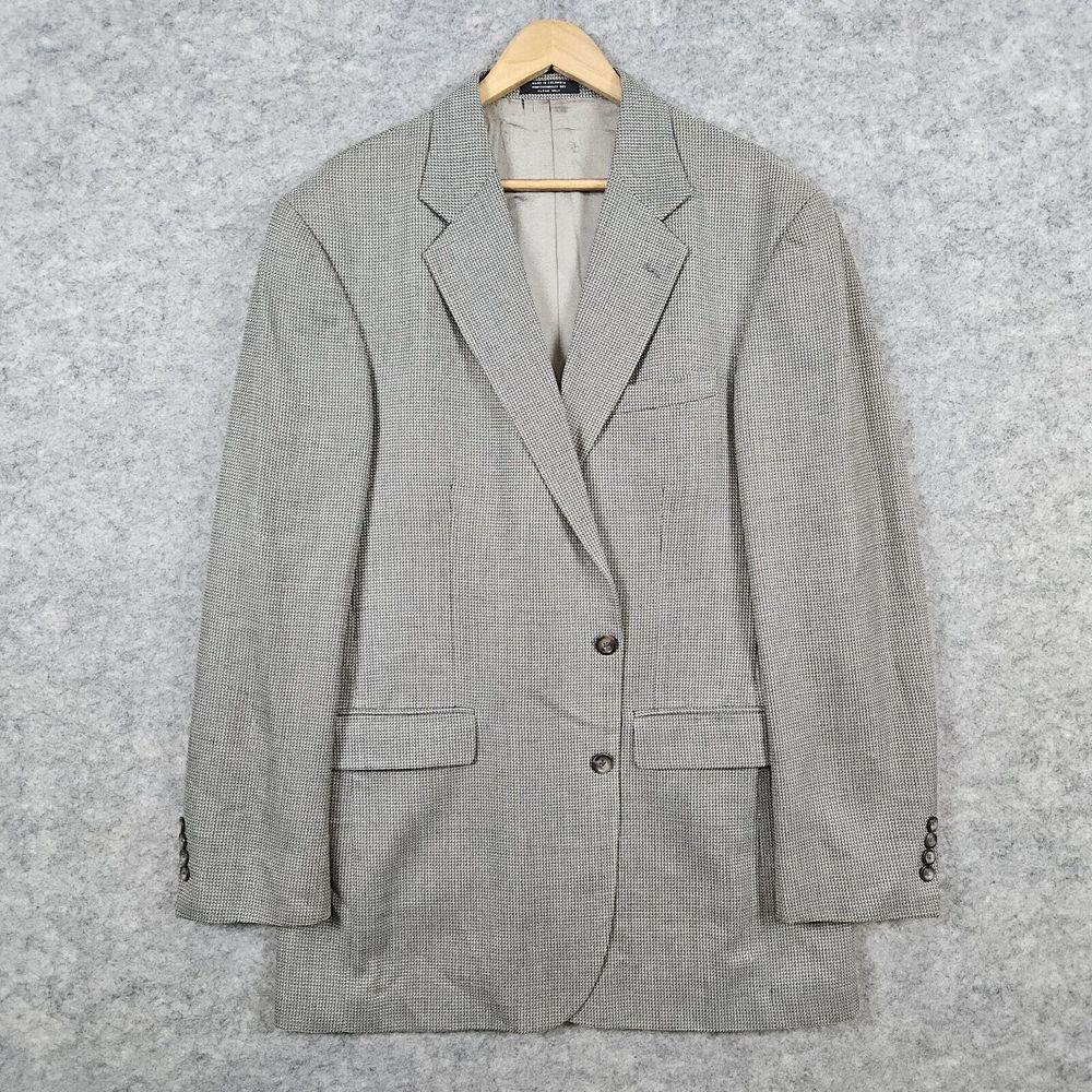 Oscar de la Renta Men's Gray Tweed Blazer Size 44L Silk/Wool Single Breasted